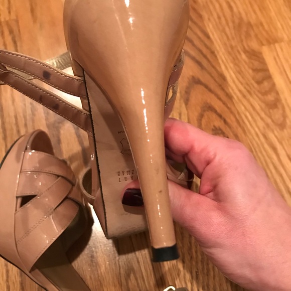 Stuart Weitzman Nude Platform Heels Size 9.5 - Picture 5 of 6